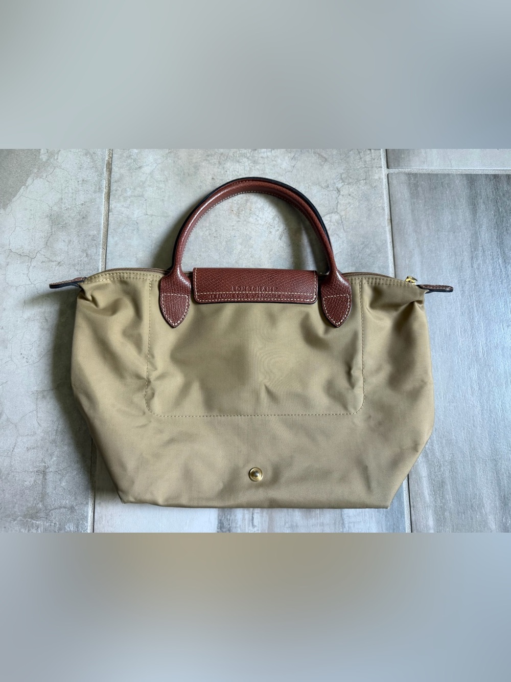 LONGCHAMP Le Pliage S Handbag Olive Short Handle Tote - Picture 7 of 9